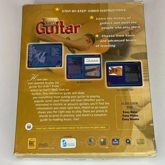 Easy Guitar Acoustic and Electric Arc Media 1999 Boxed for Windows 95 98 Mac OS - Picture 2 of 6